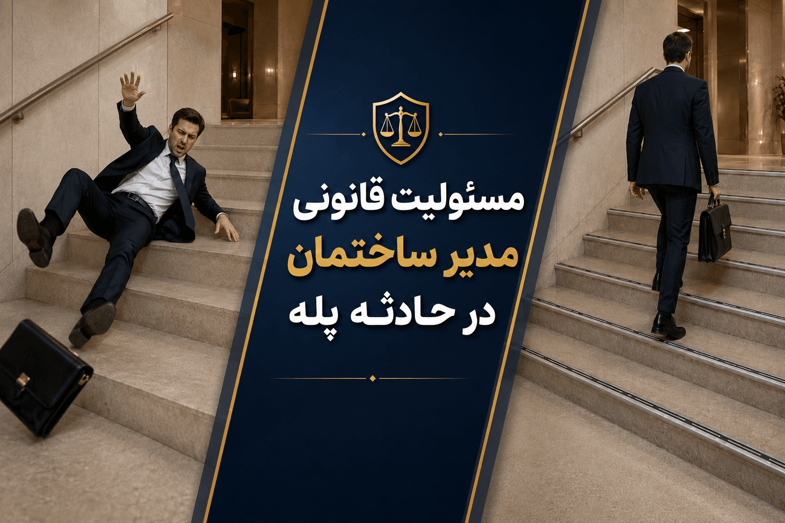مسئولیت قانونی مدیر ساختمان در حادثه سقوط از پله 